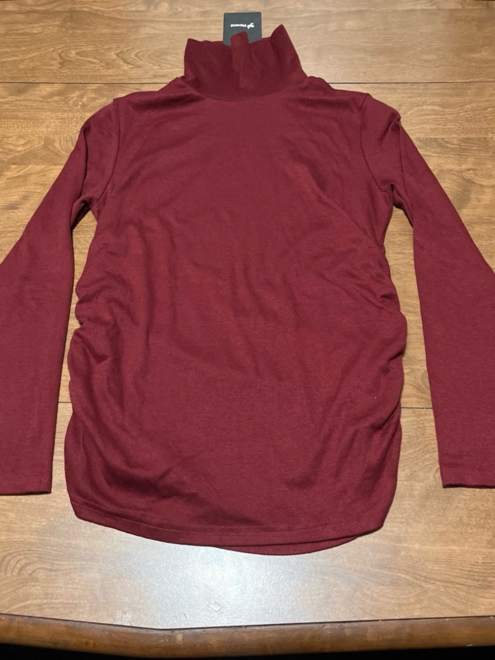 Women’s Burgundy Turtleneck Long-Sleeve Tee